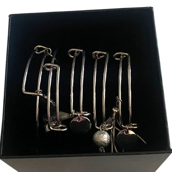 Christopher & Banks Silver Tone 5 Piece Bracelet Set-New in Box! - Picture 5 of 5